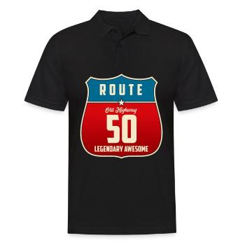 50. Geburtstag 50 Jahre Route Highway Legende - Männer Poloshirt - Schwarz - Vorne - Kai (181cm)