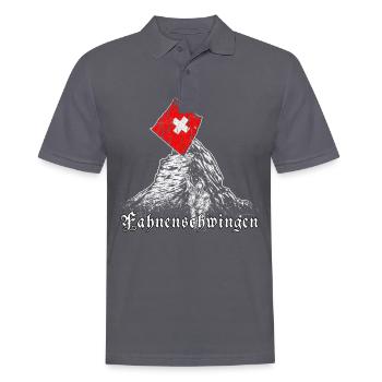 Schweiz Fahnenschwingen Matterhorn Berge - Männer Poloshirt - Anthrazit - Vorne - Nico (186cm)