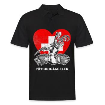 Suisse Ländler Schlager Musique folklorique Hudigäggeler - Polo Homme - noir - Devant - Kai (181cm)