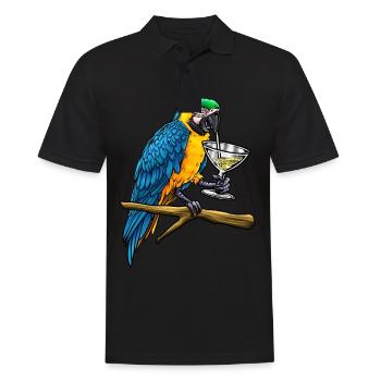 Ara Arapapagei Papagei Gelbbrustara Cocktail Zoo - Männer Poloshirt - Schwarz - Vorne - Kai (181cm)