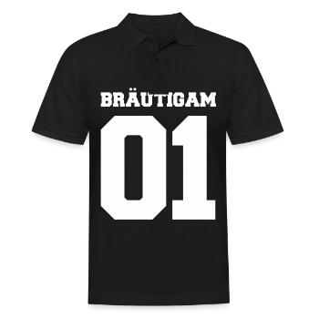 Junggesellenabschied Polterabend JGA Bräutigam 01 - Männer Poloshirt - Schwarz - Vorne - Kai (181cm)