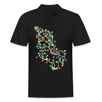 Einhorn Weihnachten Ugly Christmas Weihnachtskugel - Männer Poloshirt - Schwarz - Vorne - Kai (181cm)