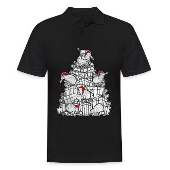 Nouvelle-Zélande Kiwi Santa Christmas Gift - Polo Homme - noir - Devant - Kai (181cm)