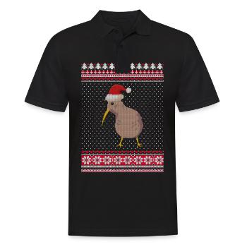 Nouvelle-Zélande Kiwi Santa Christmas Gift - Polo Homme - noir - Devant - Kai (181cm)