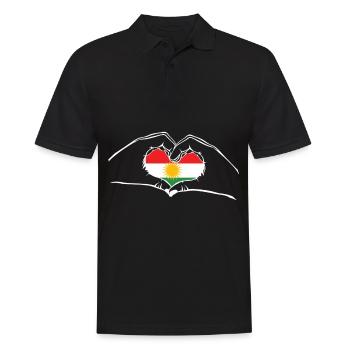 Kurde Kurde j'aime le Kurdistan drapeau drapeau coeur - Polo Homme - noir - Devant - Kai (181cm)