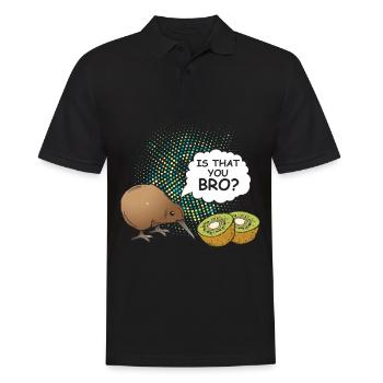 Nouvelle-Zélande Kiwi oiseau fruit Geek Bro - Polo Homme - noir - Devant - Kai (181cm)
