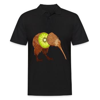 Nouvelle-Zélande Kiwi oiseau fruit humour drôle - Polo Homme - noir - Devant - Kai (181cm)
