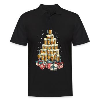 Bière buveur de bière Noël arbre de Noël - Polo Homme - noir - Devant - Kai (181cm)