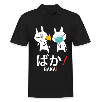 Anime Manga Kanji Baka Dummkopf Covid Corona - Männer Poloshirt - Schwarz - Vorne - Kai (181cm)