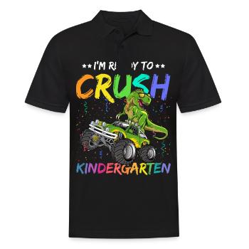 I m Ready To Crush kindergarten dinosur T Rex - Männer Poloshirt - Schwarz - Vorne - Kai (181cm)
