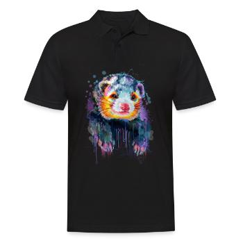Ferrets hand-drawn - Men's Polo Shirt - black - Front - Kai (181cm)
