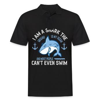Shark saying I am a shark the ground is my - Men's Polo Shirt - black - Front - Kai (181cm)
