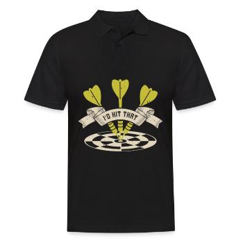 Fléchettes, je vais jouer aux fléchettes - Polo Homme - noir - Devant - Kai (181cm)