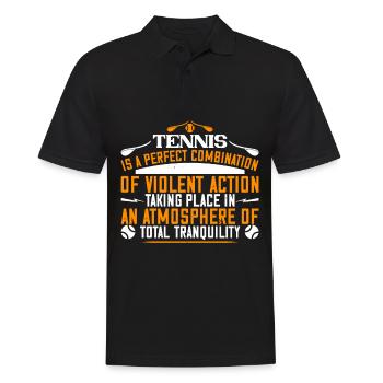 Tennis Spruch Tennis ist eine perfekte Kombination - Männer Poloshirt - Schwarz - Vorne - Kai (181cm)