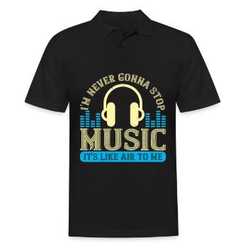 Musik Wenn ich überhaupt Musik spiele, dann ist es - Männer Poloshirt - Schwarz - Vorne - Kai (181cm)