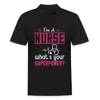 Krankenschwester ich bin Krankenschwester und - Männer Poloshirt - Schwarz - Vorne - Kai (181cm)