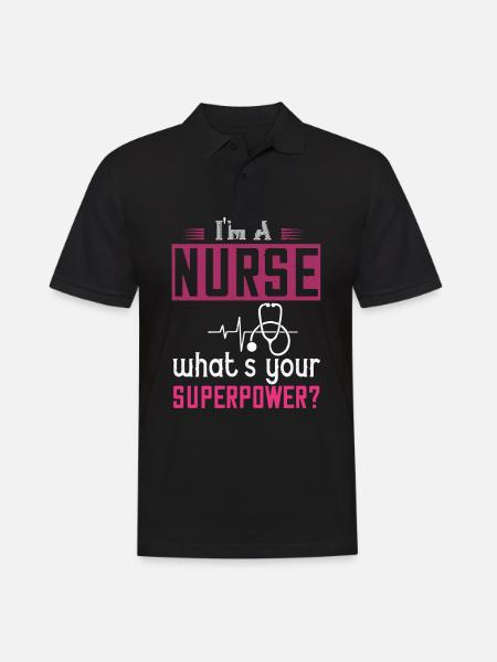 Verpleegkundige Ik ben verpleegkundige en - Mannen poloshirt - zwart