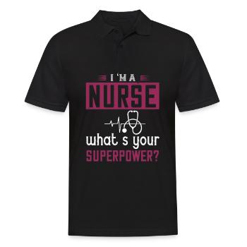 Krankenschwester ich bin eine Krankenschwester was - Männer Poloshirt - Schwarz - Vorne - Kai (181cm)