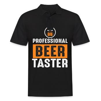 Beer slogan Professional Beer Taster - Men's Polo Shirt - black - Front - Kai (181cm)