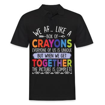 We Are Like A Box Of Crayons Back To School - Männer Poloshirt - Schwarz - Vorne - Kai (181cm)