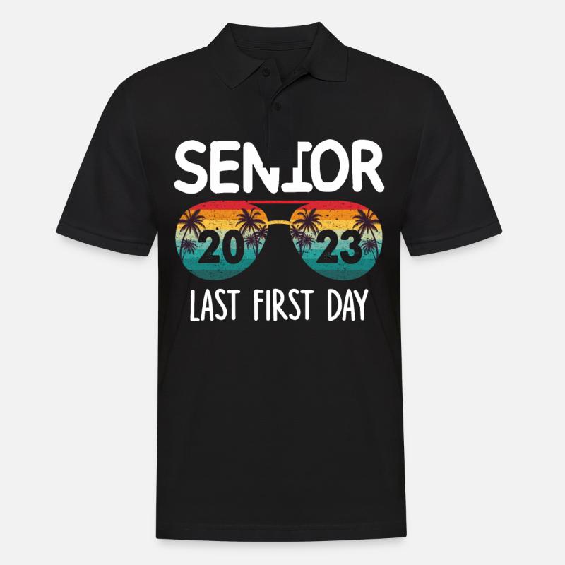 Senior last first day - Männer Poloshirt - Schwarz