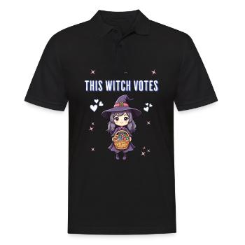 This witch votes - Men's Polo Shirt - black - Front - Kai (181cm)