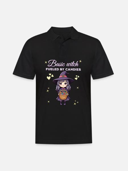 Basic witch fueled by candies - Men's Polo Shirt - black