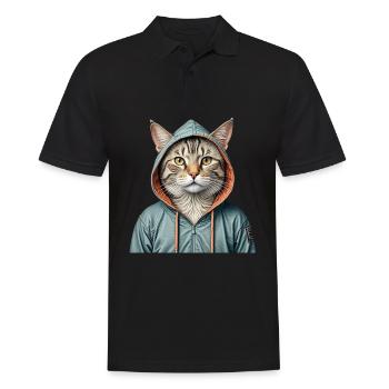 Chat portant une veste - Polo Homme - noir - Devant - Kai (181cm)