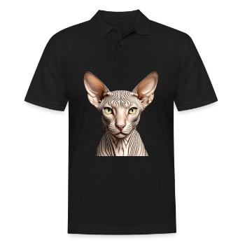 Sphynx cat - Men's Polo Shirt - black - Front - Kai (181cm)