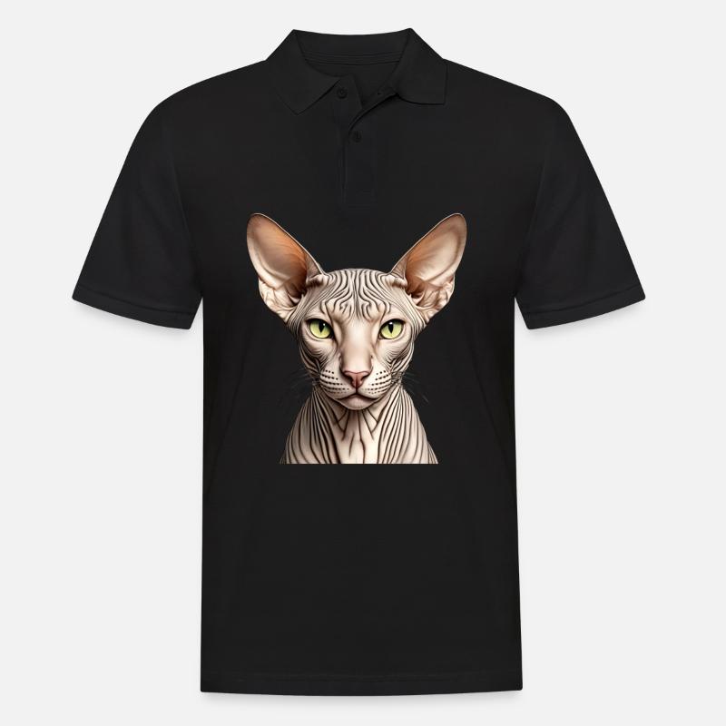 Sphynx-Katze - Männer Poloshirt - Schwarz