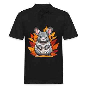 Süßes Herbst-Chinchilla - Männer Poloshirt - Schwarz - Vorne - Kai (181cm)
