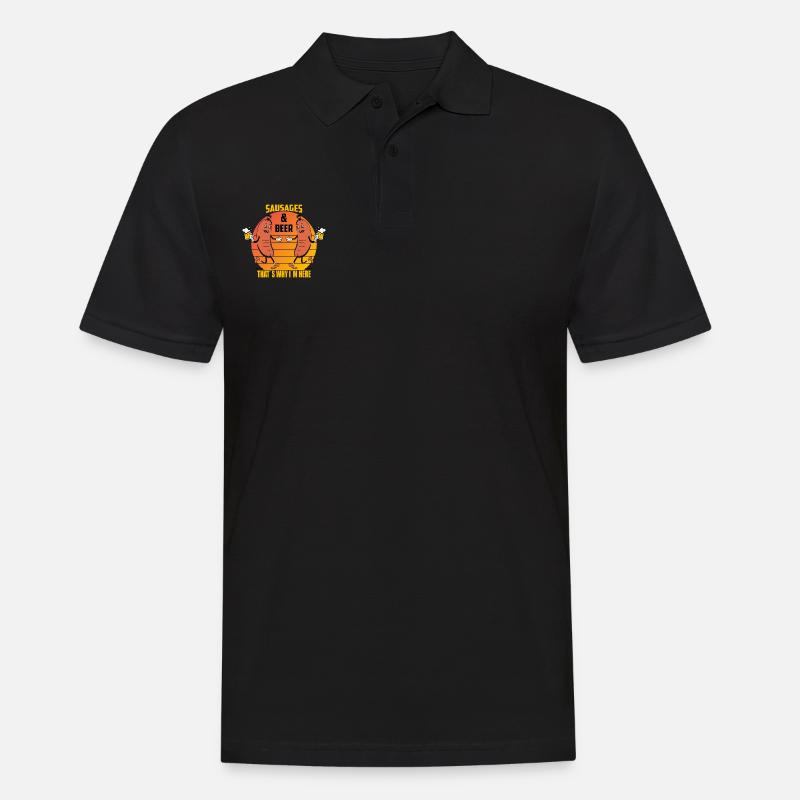 Würste und Bier - Männer Poloshirt - Schwarz