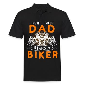 A real father raises a biker - Men's Polo Shirt - black - Front - Kai (181cm)