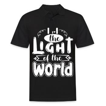 Ich bin das Licht der Welt, Lustiger Spruch - Männer Poloshirt - Schwarz - Vorne - Kai (181cm)