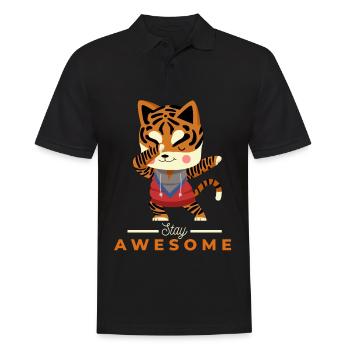 Süßer Tiger Dab - Männer Poloshirt - Schwarz - Vorne - Kai (181cm)