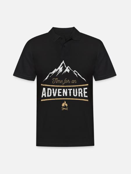 Adventure Hiking Mountain - Men's Polo Shirt - black