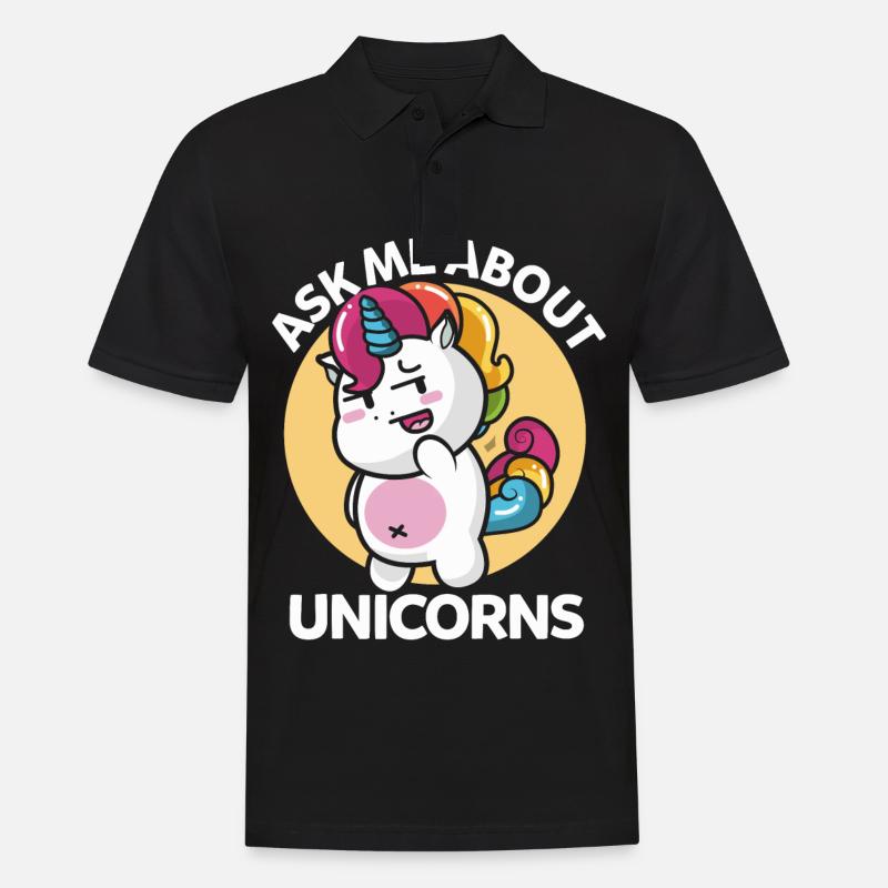 Süßes Einhorn - Männer Poloshirt - Schwarz