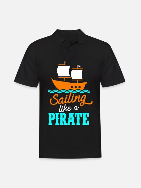 Saling like a pirate - Men's Polo Shirt - black
