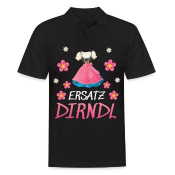 Dirndl Ersatz - Männer Poloshirt - Schwarz - Vorne - Kai (181cm)