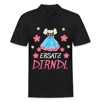 Dirndl Ersatz - Männer Poloshirt - Schwarz - Vorne - Kai (181cm)