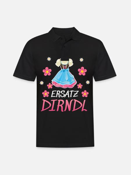 Dirndl Ersatz - Männer Poloshirt - Schwarz
