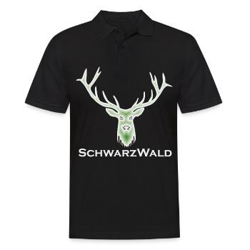 Schwarzwald Hirsch - Batik grün - Männer Poloshirt - Schwarz - Vorne - Kai (181cm)