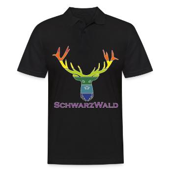 Schwarzwald Hirsch - Multi Color - Männer Poloshirt - Schwarz - Vorne - Kai (181cm)