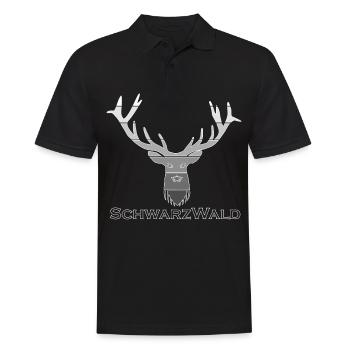 Schwarzwald Hirsch - Multi grey - Männer Poloshirt - Schwarz - Vorne - Kai (181cm)