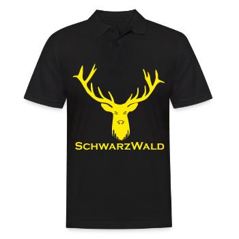 Schwarzwald Hirsch - Uni gelb - Männer Poloshirt - Schwarz - Vorne - Kai (181cm)