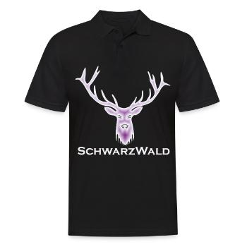 Schwarzwald Hirsch - Batik lila - Männer Poloshirt - Schwarz - Vorne - Kai (181cm)