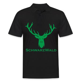 Schwarzwald Hirsch - Uni grün - Männer Poloshirt - Schwarz - Vorne - Kai (181cm)