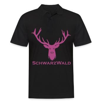 Schwarzwald Hirsch - Uni lila - Männer Poloshirt - Schwarz - Vorne - Kai (181cm)