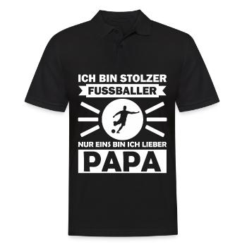 Geschenk Fussball Vater Lustiger Spruch - Männer Poloshirt - Schwarz - Vorne - Kai (181cm)