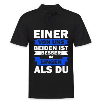 Singen Geburtstagsgeschenk Lustige Sprüche - Männer Poloshirt - Schwarz - Vorne - Kai (181cm)